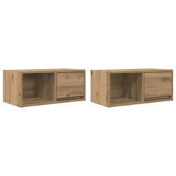 vidaXL TV Cabinet Sonoma Oak 80x31x25.5 cm Engineered Wood TV bench - artisan oak, 2 pcs/ 60 cm