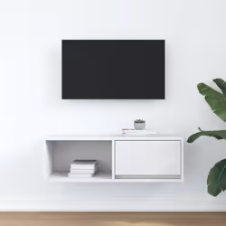 vidaXL TV Cabinet Sonoma Oak 80x31x25.5 cm Engineered Wood TV bench - white, 1 pcs/ 80 cm - Additional view 2