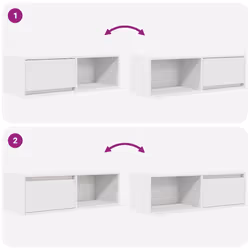 vidaXL TV Cabinet Sonoma Oak 80x31x25.5 cm Engineered Wood TV bench - white, 1 pcs/ 80 cm - Additional view 8