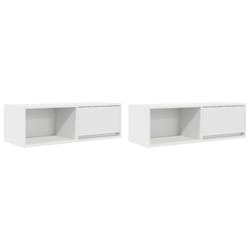 vidaXL TV Cabinet Sonoma Oak 80x31x25.5 cm Engineered Wood TV bench - white, 2 pcs/ 80 cm
