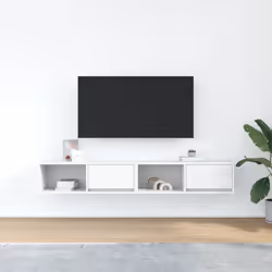 vidaXL TV Cabinet Sonoma Oak 80x31x25.5 cm Engineered Wood TV bench - white, 2 pcs/ 80 cm
