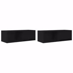 vidaXL TV Cabinet Sonoma Oak 80x31x25.5 cm Engineered Wood TV bench - black oak, 2 pcs/ 80 cm