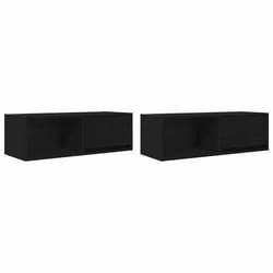 vidaXL TV Cabinet Sonoma Oak 80x31x25.5 cm Engineered Wood TV bench - black oak, 2 pcs/ 80 cm