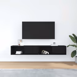 vidaXL TV Cabinet Sonoma Oak 80x31x25.5 cm Engineered Wood TV bench - black oak, 2 pcs/ 80 cm
