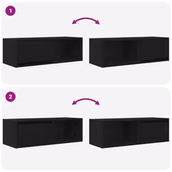 vidaXL TV Cabinet Sonoma Oak 80x31x25.5 cm Engineered Wood TV bench - black oak, 2 pcs/ 80 cm - Additional view 9