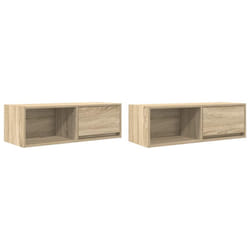 vidaXL TV Cabinet Sonoma Oak 80x31x25.5 cm Engineered Wood TV bench - sonoma oak, 2 pcs/ 80 cm