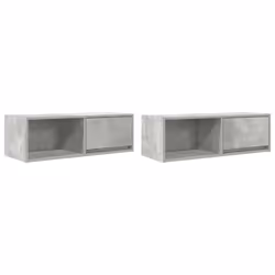 vidaXL TV Cabinet Sonoma Oak 80x31x25.5 cm Engineered Wood TV bench - concrete grey, 2 pcs/ 80 cm