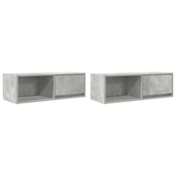 vidaXL TV Cabinet Sonoma Oak 80x31x25.5 cm Engineered Wood TV bench - concrete grey, 2 pcs/ 80 cm