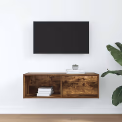 vidaXL TV Cabinet Sonoma Oak 80x31x25.5 cm Engineered Wood TV bench - smoked oak, 1 pcs/ 80 cm