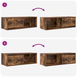 vidaXL TV Cabinet Sonoma Oak 80x31x25.5 cm Engineered Wood TV bench - smoked oak, 1 pcs/ 80 cm - Additional view 8