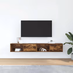 vidaXL TV Cabinet Sonoma Oak 80x31x25.5 cm Engineered Wood TV bench - smoked oak, 2 pcs/ 80 cm