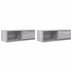 vidaXL TV Cabinet Sonoma Oak 80x31x25.5 cm Engineered Wood TV bench - grey sonoma, 2 pcs/ 80 cm