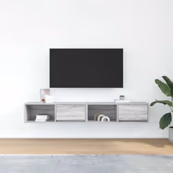 vidaXL TV Cabinet Sonoma Oak 80x31x25.5 cm Engineered Wood TV bench - grey sonoma, 2 pcs/ 80 cm
