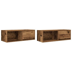 vidaXL TV Cabinet Sonoma Oak 80x31x25.5 cm Engineered Wood TV bench - old wood, 2 pcs/ 80 cm