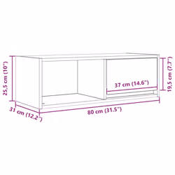 vidaXL TV Cabinet Sonoma Oak 80x31x25.5 cm Engineered Wood TV bench - artisan oak, 1 pcs/ 80 cm