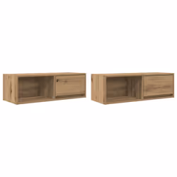 vidaXL TV Cabinet Sonoma Oak 80x31x25.5 cm Engineered Wood TV bench - artisan oak, 2 pcs/ 80 cm