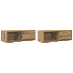 vidaXL TV Cabinet Sonoma Oak 80x31x25.5 cm Engineered Wood TV bench - artisan oak, 2 pcs/ 80 cm