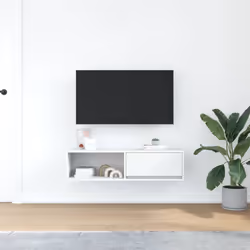 vidaXL TV Cabinet Sonoma Oak 80x31x25.5 cm Engineered Wood TV bench - white, 1 pcs/ 100 cm - Additional view 2