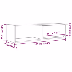 vidaXL TV Cabinet Sonoma Oak 80x31x25.5 cm Engineered Wood TV bench - white, 1 pcs/ 100 cm - Additional view 3