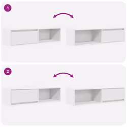 vidaXL TV Cabinet Sonoma Oak 80x31x25.5 cm Engineered Wood TV bench - white, 1 pcs/ 100 cm - Additional view 8