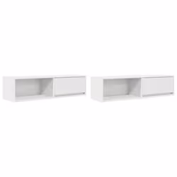 vidaXL TV Cabinet Sonoma Oak 80x31x25.5 cm Engineered Wood TV bench - white, 2 pcs/ 100 cm