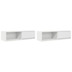 vidaXL TV Cabinet Sonoma Oak 80x31x25.5 cm Engineered Wood TV bench - white, 2 pcs/ 100 cm