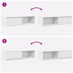vidaXL TV Cabinet Sonoma Oak 80x31x25.5 cm Engineered Wood TV bench - white, 2 pcs/ 100 cm - Additional view 9