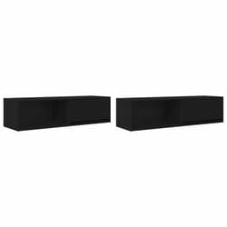 vidaXL TV Cabinet Sonoma Oak 80x31x25.5 cm Engineered Wood TV bench - black oak, 2 pcs/ 100 cm