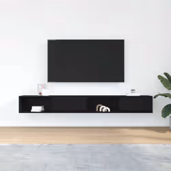 vidaXL TV Cabinet Sonoma Oak 80x31x25.5 cm Engineered Wood TV bench - black oak, 2 pcs/ 100 cm
