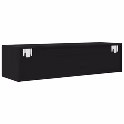 vidaXL TV Cabinet Sonoma Oak 80x31x25.5 cm Engineered Wood TV bench - black oak, 2 pcs/ 100 cm - Additional view 8
