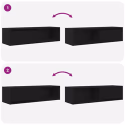 vidaXL TV Cabinet Sonoma Oak 80x31x25.5 cm Engineered Wood TV bench - black oak, 2 pcs/ 100 cm - Additional view 9
