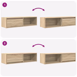 vidaXL TV Cabinet Sonoma Oak 80x31x25.5 cm Engineered Wood TV bench - sonoma oak, 1 pcs/ 100 cm - Additional view 8