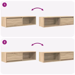 vidaXL TV Cabinet Sonoma Oak 80x31x25.5 cm Engineered Wood TV bench - sonoma oak, 2 pcs/ 100 cm - Additional view 9