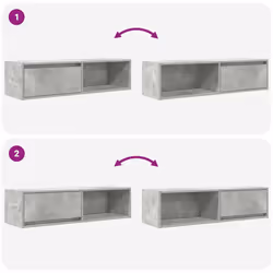 vidaXL TV Cabinet Sonoma Oak 80x31x25.5 cm Engineered Wood TV bench - concrete grey, 1 pcs/ 100 cm - Additional view 8