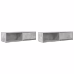 vidaXL TV Cabinet Sonoma Oak 80x31x25.5 cm Engineered Wood TV bench - concrete grey, 2 pcs/ 100 cm
