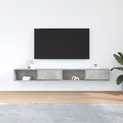 vidaXL TV Cabinet Sonoma Oak 80x31x25.5 cm Engineered Wood TV bench - concrete grey, 2 pcs/ 100 cm