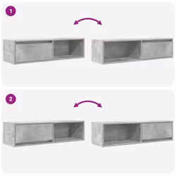 vidaXL TV Cabinet Sonoma Oak 80x31x25.5 cm Engineered Wood TV bench - concrete grey, 2 pcs/ 100 cm - Additional view 9
