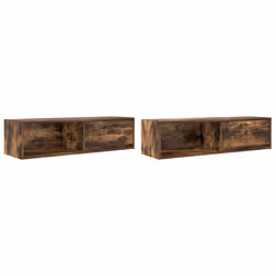 vidaXL TV Cabinet Sonoma Oak 80x31x25.5 cm Engineered Wood TV bench - smoked oak, 2 pcs/ 100 cm