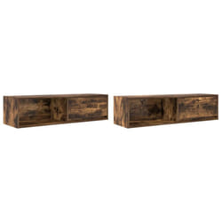 vidaXL TV Cabinet Sonoma Oak 80x31x25.5 cm Engineered Wood TV bench - smoked oak, 2 pcs/ 100 cm