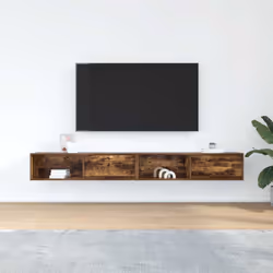 vidaXL TV Cabinet Sonoma Oak 80x31x25.5 cm Engineered Wood TV bench - smoked oak, 2 pcs/ 100 cm