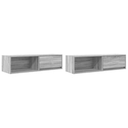 vidaXL TV Cabinet Sonoma Oak 80x31x25.5 cm Engineered Wood TV bench - grey sonoma, 2 pcs/ 100 cm