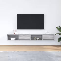 vidaXL TV Cabinet Sonoma Oak 80x31x25.5 cm Engineered Wood TV bench - grey sonoma, 2 pcs/ 100 cm
