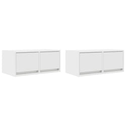 vidaXL TV Cabinets 2 pcs White 60x31x25.5 cm Engineered Wood TV bench
