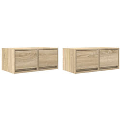 vidaXL TV Cabinets 2 pcs Sonoma Oak 60x31x25.5 cm Engineered Wood TV bench