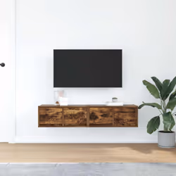 vidaXL TV Cabinets 2 pcs Smoked Oak 60x31x25.5 cm Engineered Wood TV bench
