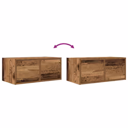 vidaXL TV Cabinets 2 pcs Old Wood 60x31x25.5 cm Engineered Wood TV bench - Additional view 9