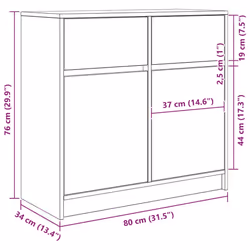 vidaXL Sideboard with Drawer White 80x34x76 cm Engineered Wood storage cabinet