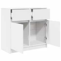 vidaXL Sideboard with Drawer White 80x34x76 cm Engineered Wood storage cabinet - Additional view 4