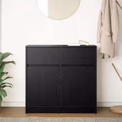 vidaXL Sideboard with Drawer Black Oak 80x34x76 cm Engineered Wood - Additional view 5