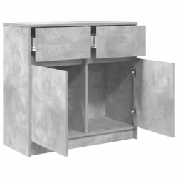 vidaXL Sideboard with Drawer Concrete Grey 80x34x76 cm Engineered Wood